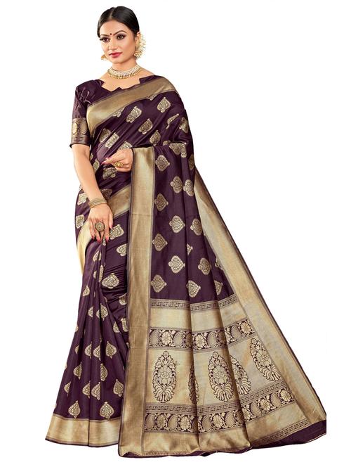 jacquard work woven saree with blouse - 17962662 - Very Small Image - 1