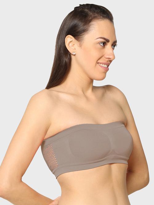 beige solid tube bra - 17963076 - Very Small Image - 1