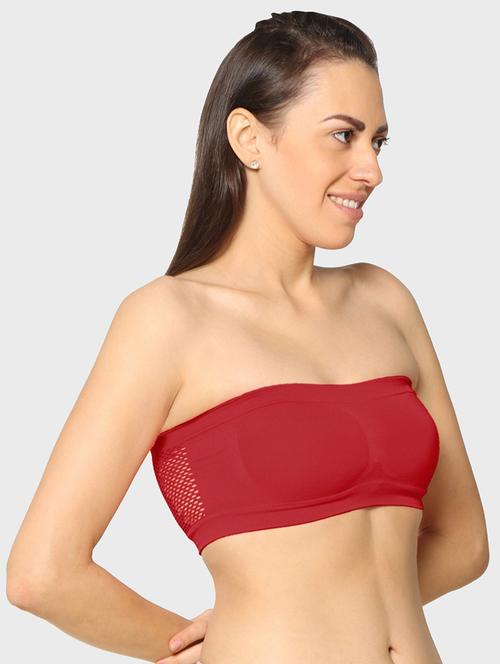 maroon solid tube bra - 17963079 - Very Small Image - 1