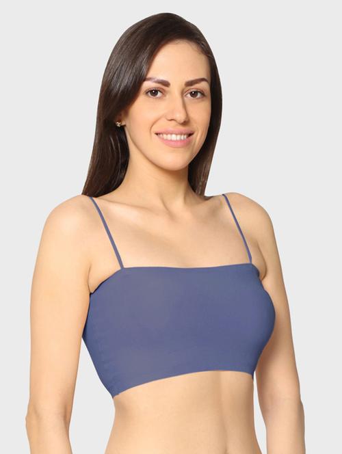 blue solid bralette bra - 17963121 - Very Small Image - 1