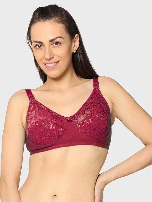 maroon floral regular bra - 17963229 - Very Small Image - 1