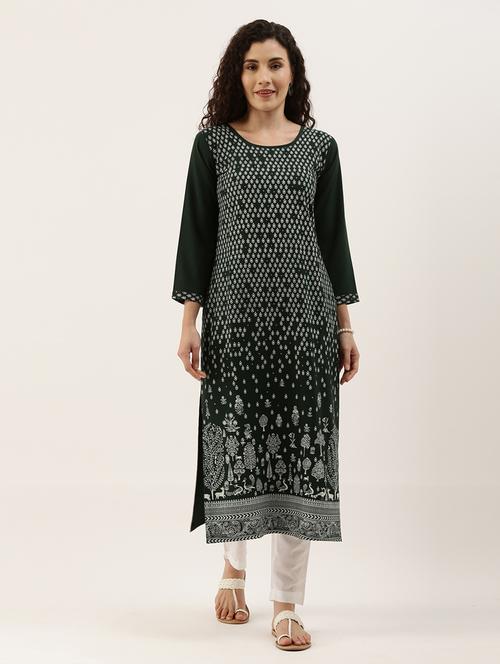 women's straight kurta - 17963432 - Very Small Image - 1