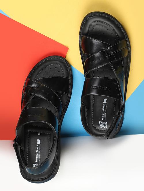 black leather slip on sandals - 17965187 - Very Small Image - 1