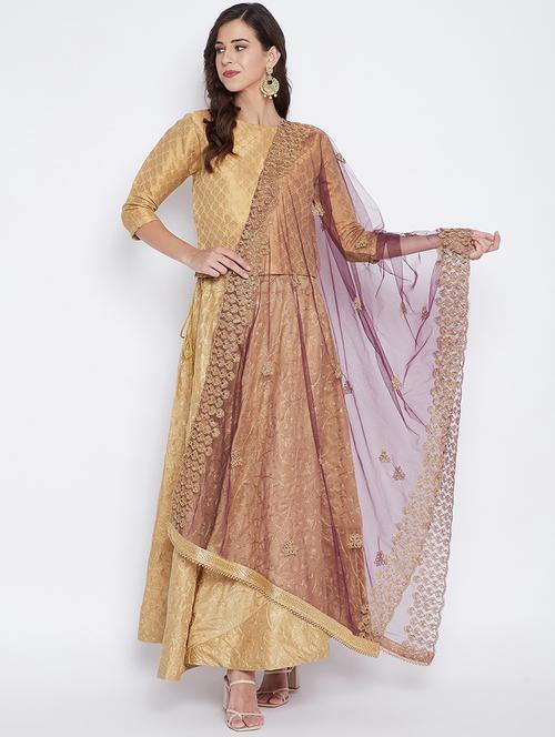 purple net dupatta - 17965635 - Very Small Image - 1