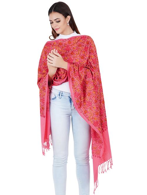 pink embroidered stole  - 17967838 - Very Small Image - 1