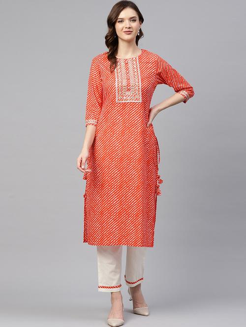 printed kurta pant set - 17968108 - Very Small Image - 1