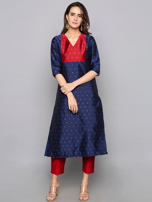 ethnic motifs a-line kurta - 17968557 - Very Small Image - 1
