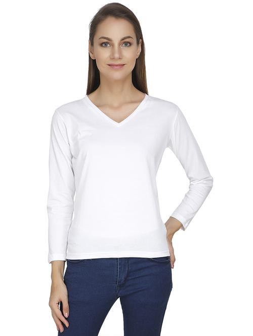 v neck solid regular tee - 17969079 - Very Small Image - 1