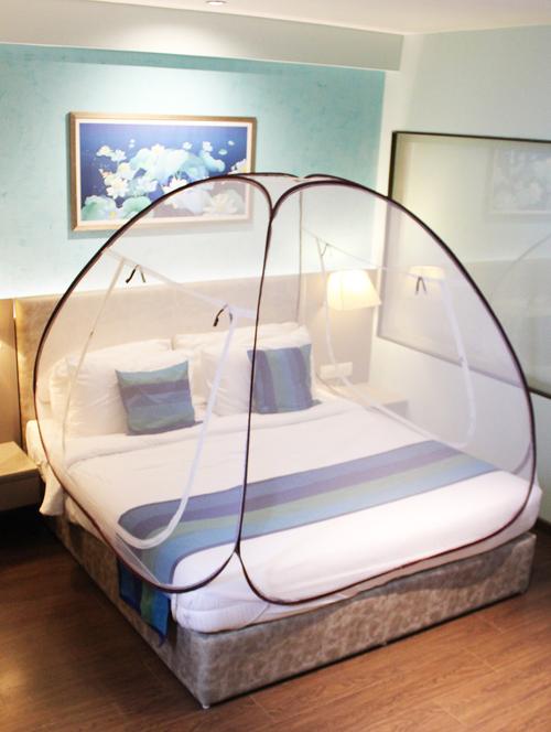 drak brown  mosquito net foldable double bed net king size - 17969853 - Very Small Image - 1