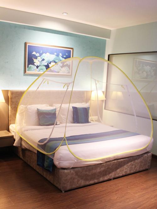 yellow  mosquito net foldable double bed net king size - 17969854 - Very Small Image - 1