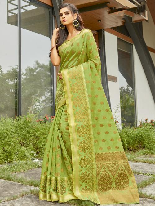 self design woven saree with blouse - 17970697 - Very Small Image - 1