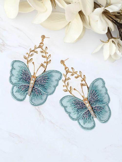 blue butterfly nests drop earrings - 17970871 - Very Small Image - 1