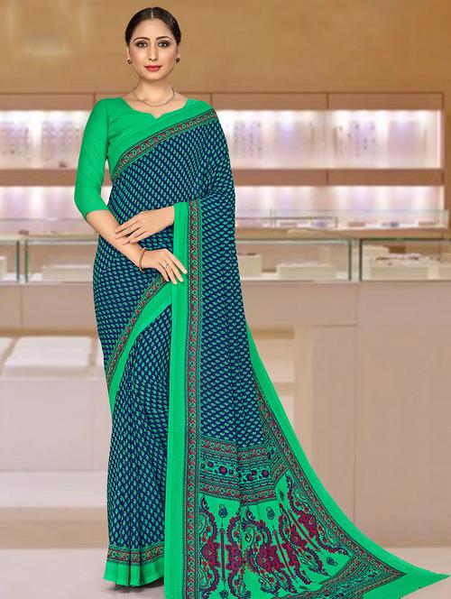 paisley printed saree with blouse - 17970937 - Very Small Image - 1