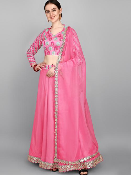 embroidered flared lehenga - 17975684 - Very Small Image - 1