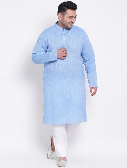 blue solid kurta pyjama ethnic wear set - 17975832 - Very Small Image - 1