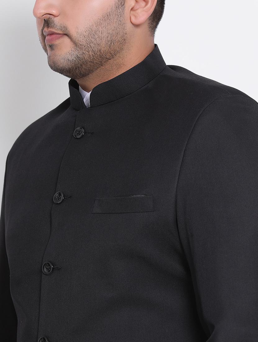 black solid sherwani ethnic wear set - 17975834 - Standard Image - 3