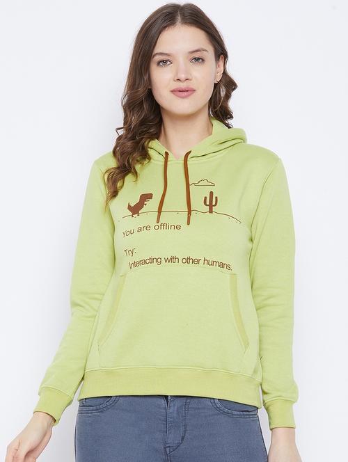 hooded neck printed sweatshirt - 17976118 - Very Small Image - 1