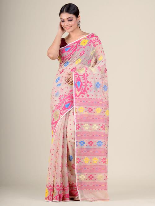 women self design jamdani saree - 17976216 - Very Small Image - 1
