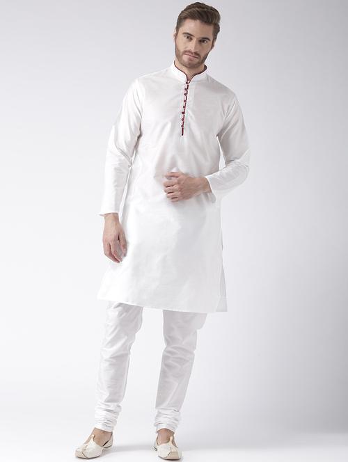 men solid kurta churidar ethnic wear set - 17976465 - Very Small Image - 1