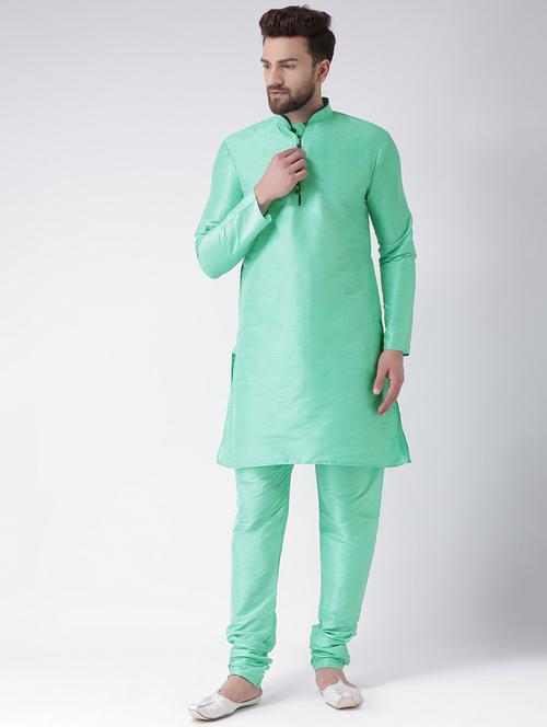sea green solid kurta pyjama set - 17976527 - Very Small Image - 1