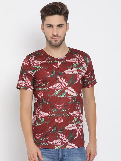 maroon printed t-shirt - 17976530 - Very Small Image - 1