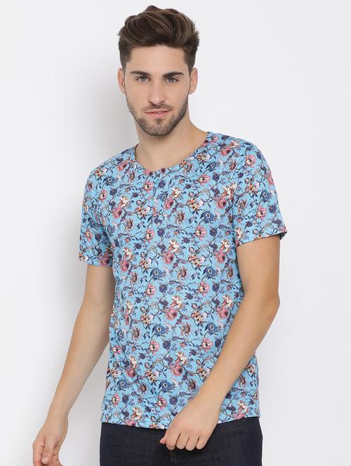 blue floral print t-shirt - 17976533 - Very Small Image - 1