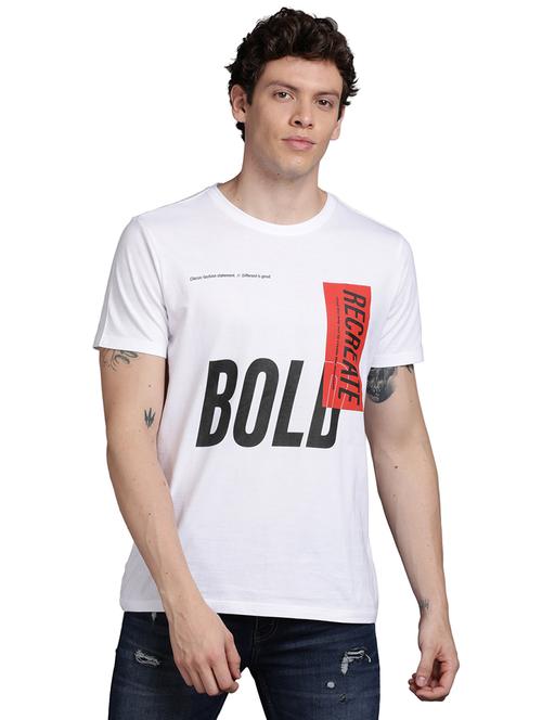 white chest printed t-shirt - 17977229 - Very Small Image - 1