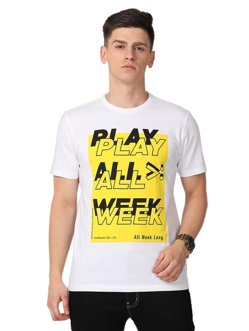 white chest printed t-shirt - 17977231 - Very Small Image - 1