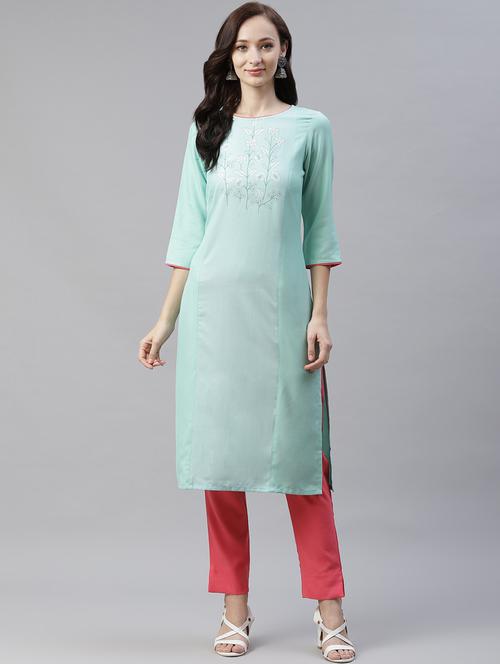floral kurta pant set - 17977376 - Very Small Image - 1