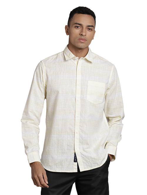 yellow self design casual shirt - 17977433 - Very Small Image - 1