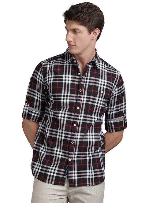 black checkered casual shirt - 17977438 - Very Small Image - 1