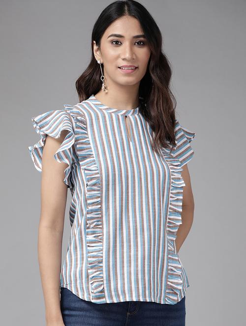 blue striped regular top - 17977508 - Very Small Image - 1