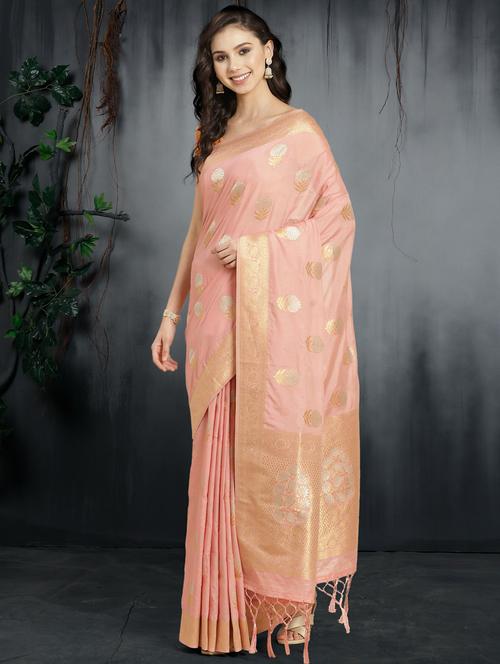 ethnic motifs woven saree with blouse - 17977523 - Very Small Image - 1