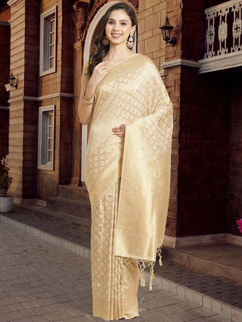self design woven saree with blouse - 17977533 - Very Small Image - 1