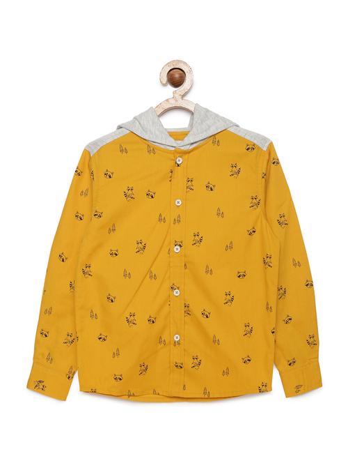 hooded neck printed shirt - 17977889 - Very Small Image - 1