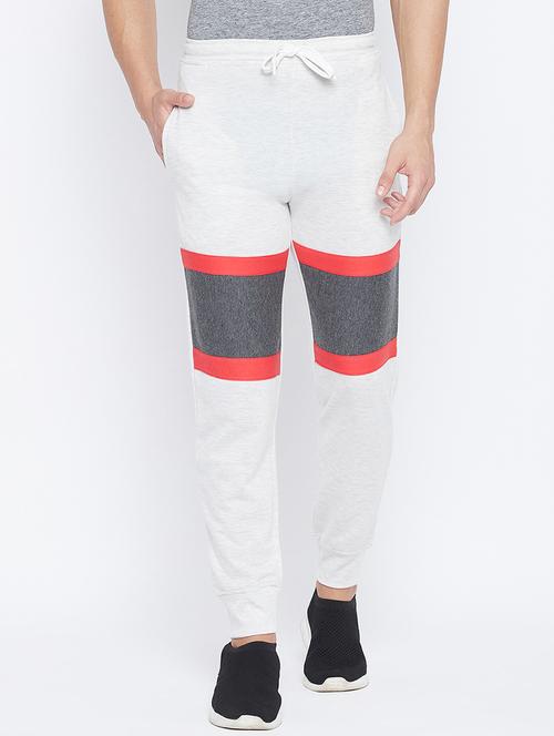 white color block full length track pant - 17979323 - Very Small Image - 1