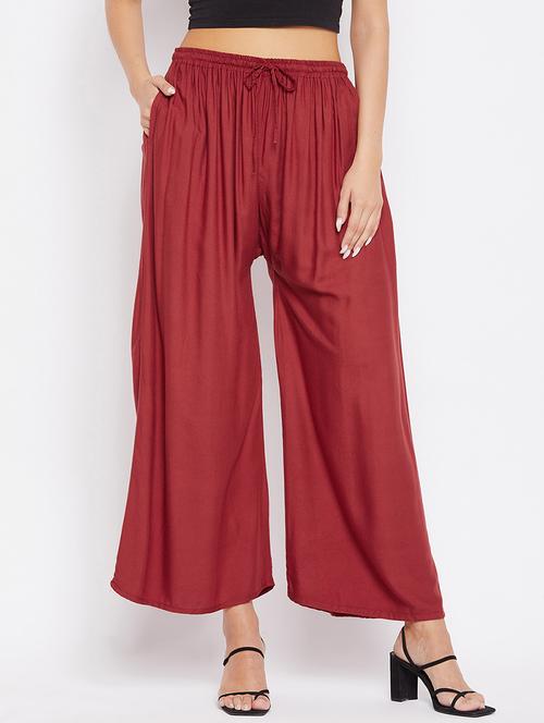 mid rise solid palazzo - 17980644 - Very Small Image - 1
