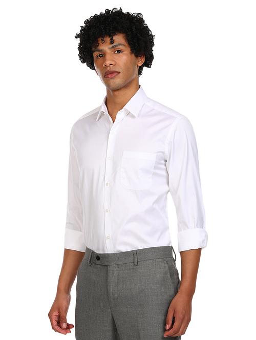 white self design formal shirt - 17981901 - Very Small Image - 1
