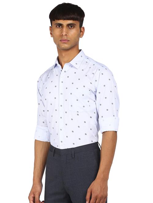 blue printed formal shirt - 17981916 - Very Small Image - 1