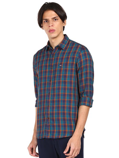 blue checkered casual shirt - 17982002 - Very Small Image - 1
