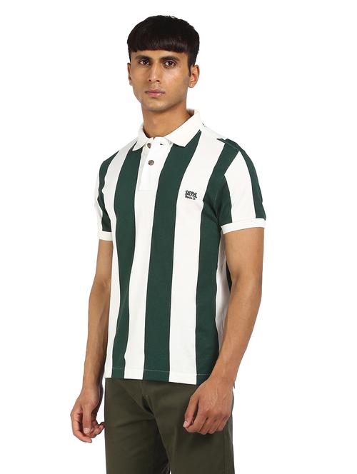 green color block polo t-shirt - 17982181 - Very Small Image - 1