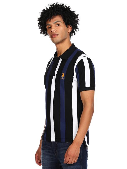 black striped polo t-shirt - 17982215 - Very Small Image - 1
