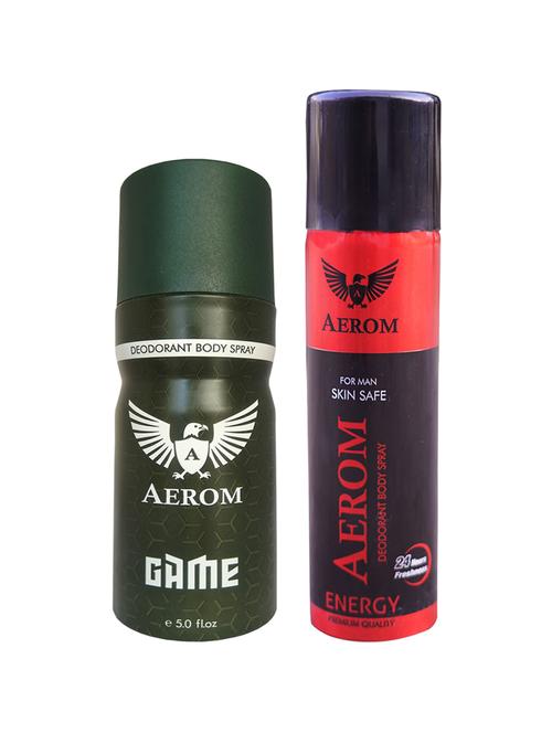 aerom game and energy deodorant body spray for men, 300 ml (pack of 2) - 17982566 - Very Small Image - 1