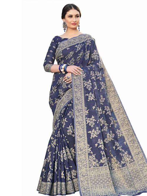 jacquard work woven saree with blouse - 17983709 - Very Small Image - 1
