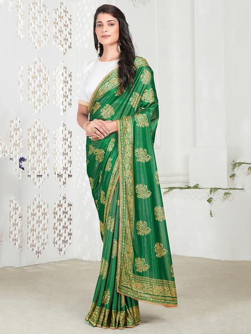 paisley printed saree with blouse - 17984170 - Very Small Image - 1