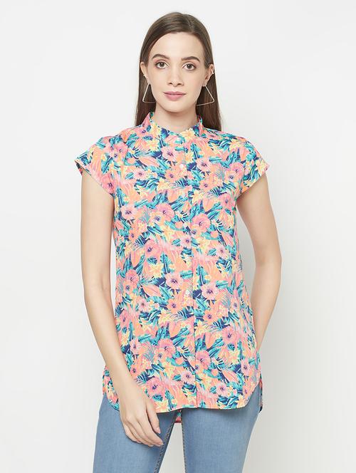 women's straight mandarin neck top - 17984240 - Very Small Image - 1