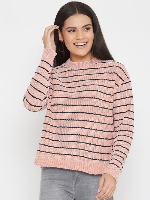 Crew Neck Striped Pullover - 17984286 - Very Small Image - 1