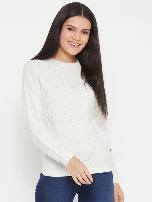 Crew Neck Solid Pullover - 17984289 - Very Small Image - 1