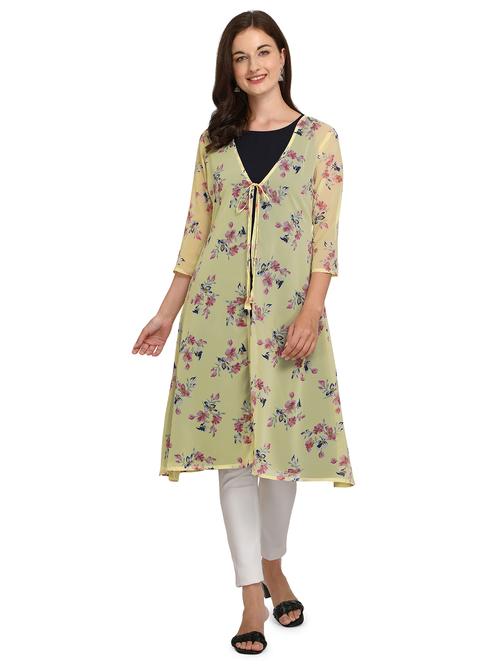 yellow georgette shrug - 17985782 - Very Small Image - 1