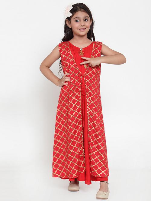 red printed festive gown - 17985833 - Very Small Image - 1